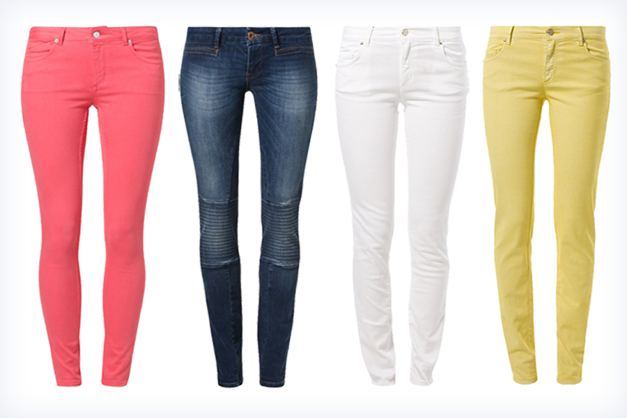Młodzieżowe jeansy slim fit w różnych kolorach