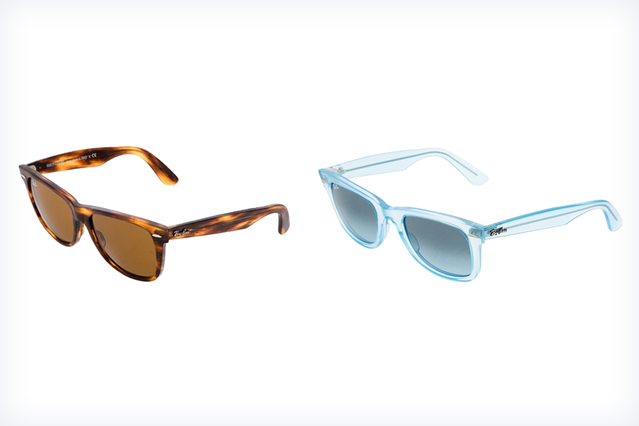 Dwie pary okularów przeciwsłonecznych - wayfarery